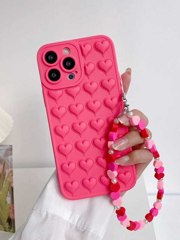 เคสโทรศัพท์ 3 มิติ ลายหัวใจ และ สายคล้อง c-62
