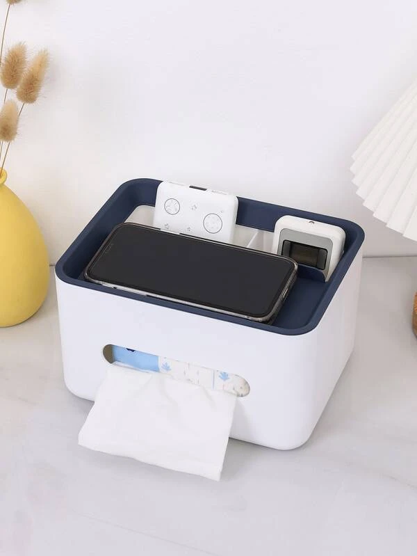 กล่องทิชชู่ พลาสติก เนื้อเยื่อ จัดเก็บ ทันสมัย ทูโทน สำหรับ บ้าน 1 ชิ้น  nn-3