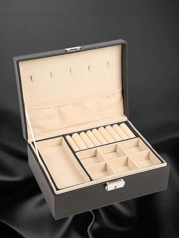 กล่องเก็บเครื่องประดับ สองชั้น มัลติฟังก์ชั่น 1 ชิ้น  i-92