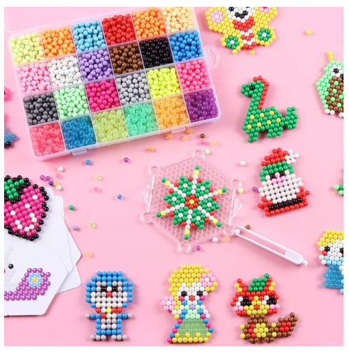 GO29-ลูกปัดน้ำ 15สี & 24สี เด็กๆต่อได้จุใจ ทำพวงกุญแจก็ได้