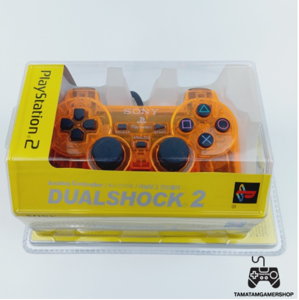 RE79-จอยps2 สีส้มใส(Clear Orange)งานกล่องIC เกรดA สินค้ามือ1 มีระบบสั่น จอยเพล2 จอยplay2