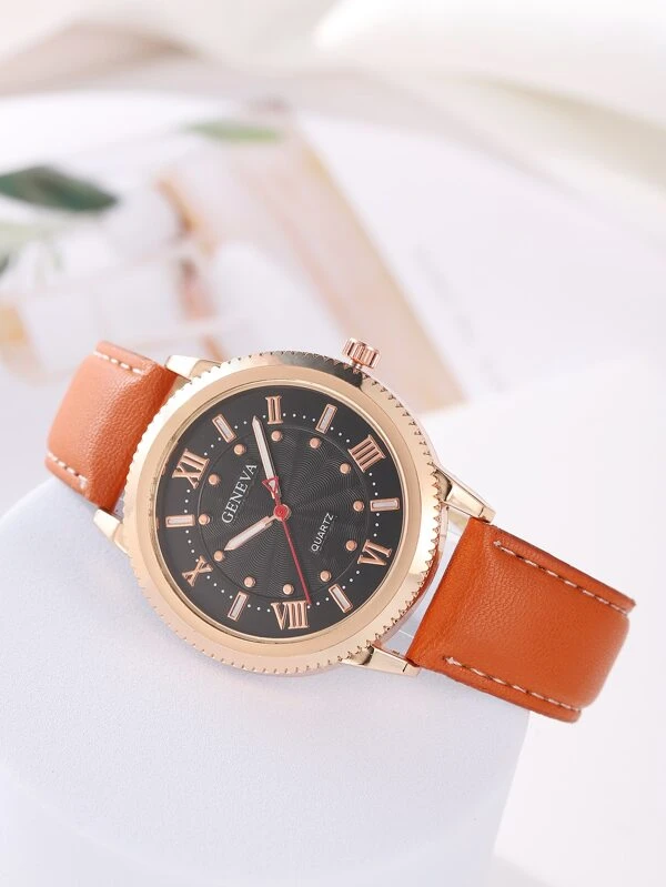 ผู้ชาย นาฬิกาควอทซ์ ตัวชี้ แบบกลม น-0128