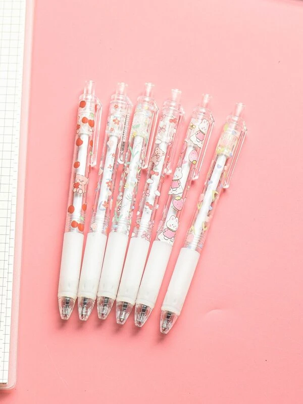 ปากกาเจล ลายการ์ตูนสัตว์ 6 ชิ้น s-57