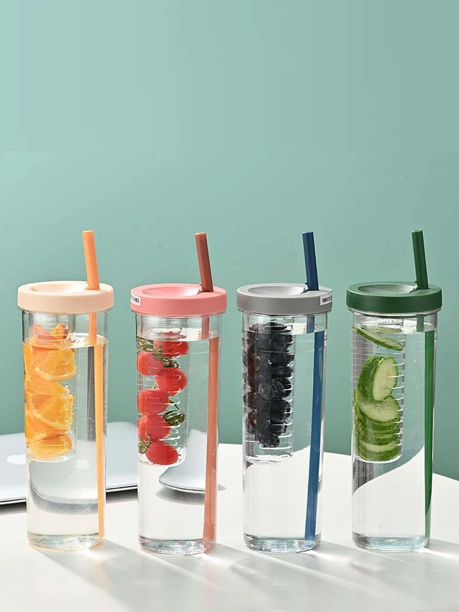 ถ้วยน้ำมีที่กรอง ถ้วยน้ำกรองชา หลอดพับได้ 1 ชิ้น 23.67oz/700ml  pp-49