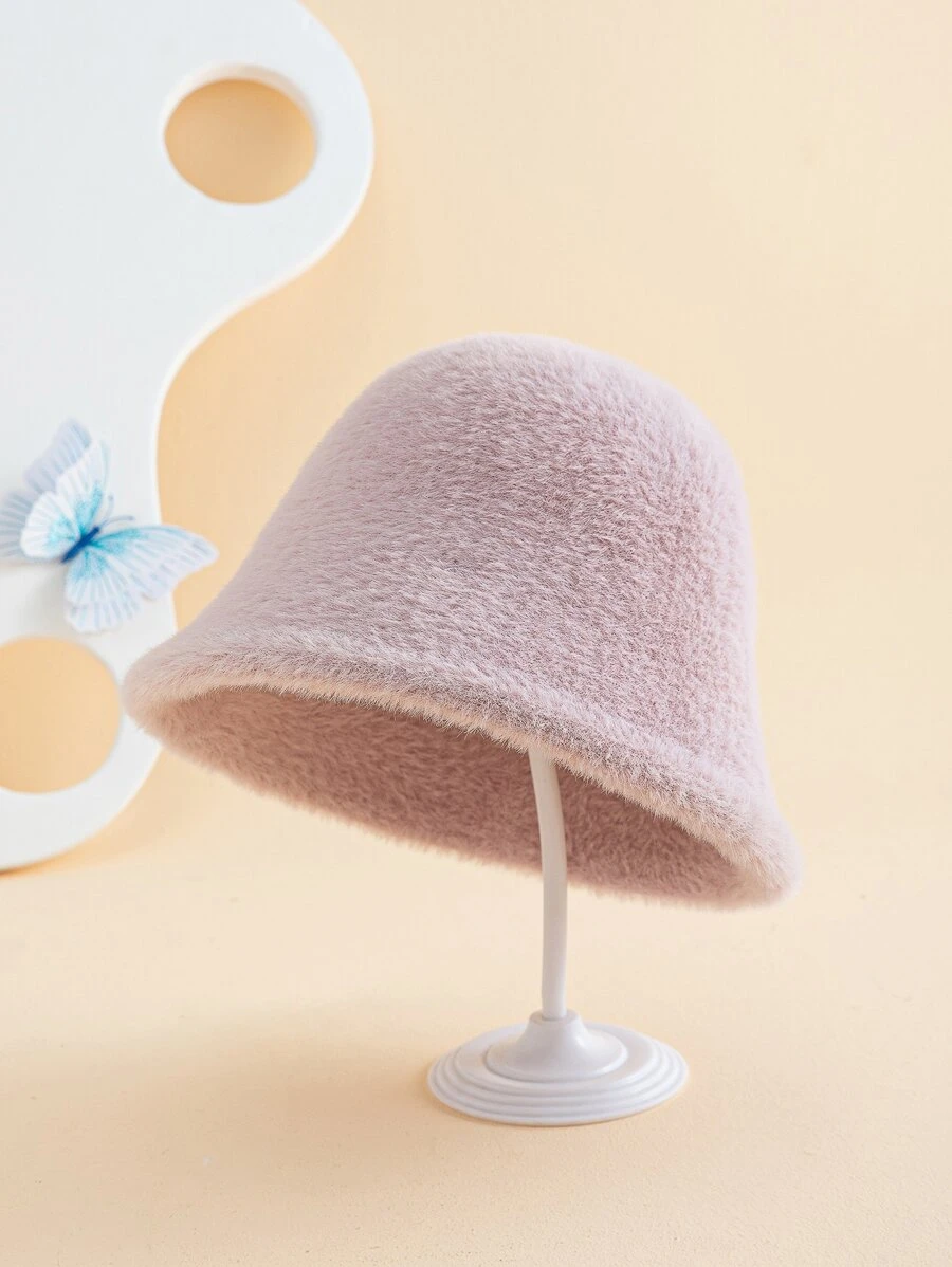 หมวกบักเก็ต สีพื้น ปุย  j-43