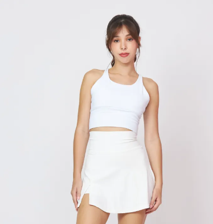SF26-Luxeflex Slit Skirt (Stockholm) - กระโปรงบานสีขาว / กางเกงซับใน กระโปรงออกกำลังกาย กระโปรงสีฬา