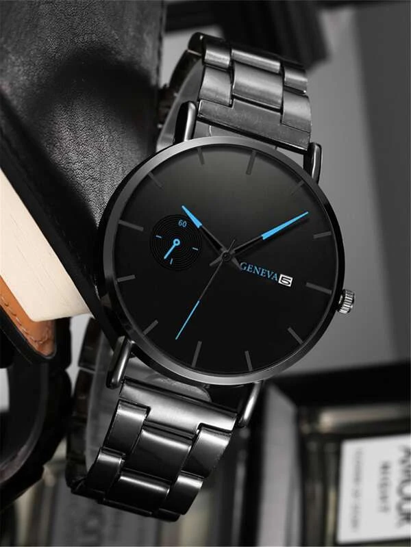 ผู้ชาย นาฬิกาควอตซ์ พร้อมวันที่ มินิมอล หน้าปัดกลม ด้วยตัวชี้  น-0133
