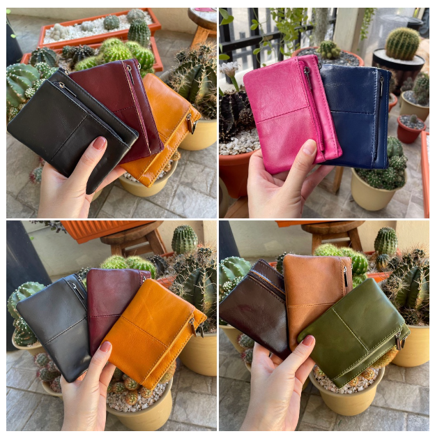 RAY20-หนังวัวแท้ 3 ช่องซิป จุเยอะนิ่ม? กระเป๋าสตางค์ กระเป๋าเหรียญ กระเป๋าหนัง กระเป๋าตังต์ S9-59