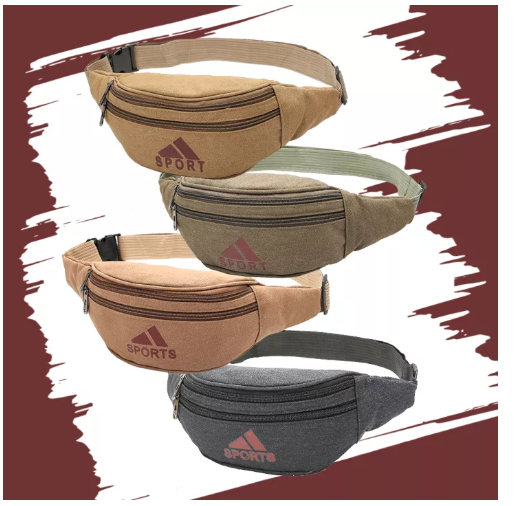 BAG89-Citadel (B-409) กระเป๋าคาดเอว ผ้าแคนวาส สปอร์ต คล่องตัว กระเป๋าสะพายกระเป๋าผู้ชาย กระเป๋าแฟชั่น