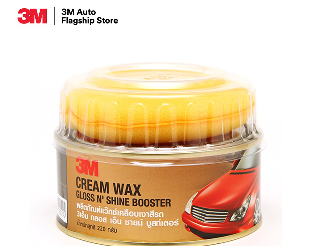 AC84-3M ผลิตภัณฑ์แว๊กซ์เคลือบเงาสีรถ Cream Wax Gloss N'Shine Bosster ขนาด 220 กรัม