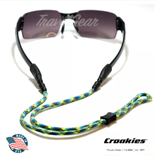 (ว#065) สายคล้องแว่น Croakies รุ่น Terra Combo XXL / Tite End Electric Blue Multi