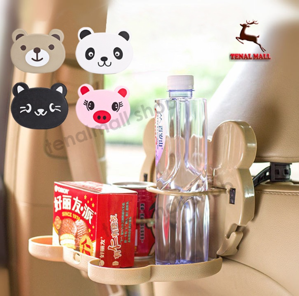 GX110-ที่วางแก้วสำหรับรถยนต์ ถาดวางอาหารหลังเบาะรถพับได้ ถาดวางอาหารในรถ พร้อมที่วางแก้วเครื่องดื่ม พับเก็บได้ หลังเบาะ