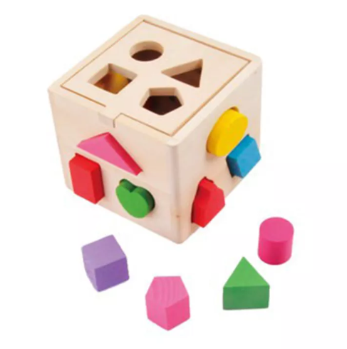 N77-กล่องปัญญาของเล่นไม้ บล็อกหยอดรูปทรงต่างๆ พัฒนาการด้านอารมณ์และสมาธิ