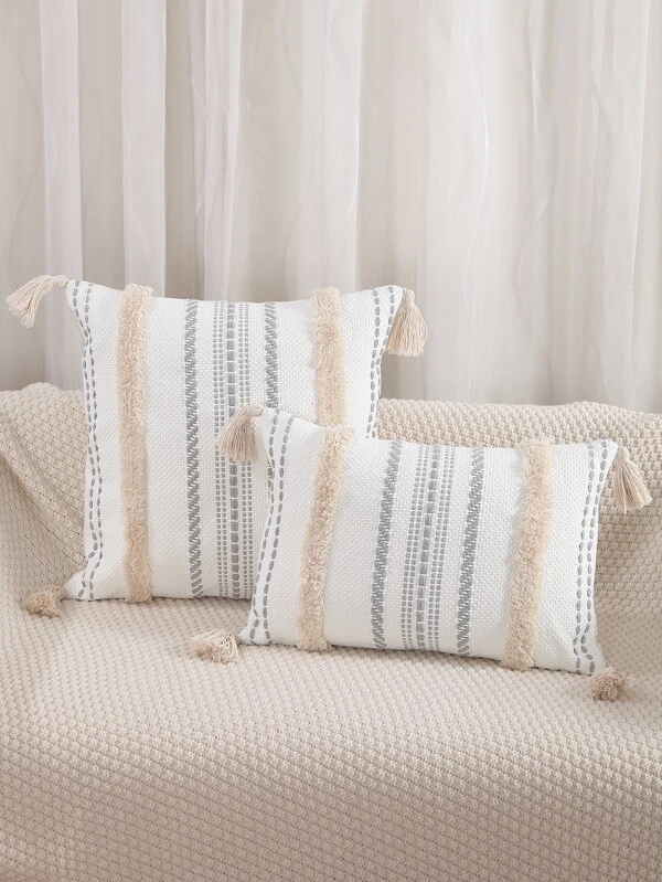 หมอนอิง ไม่มีฟิลเลอร์ ประดับพู่ ตกแต่ง พู่ 1 ชิ้น a-80