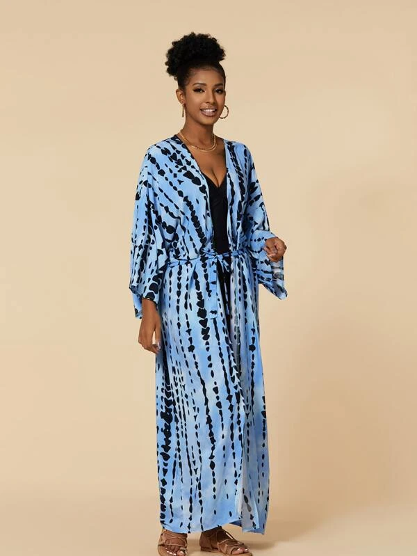 กิโมโน มัดย้อม แต่งเข็มขัด  mm-214