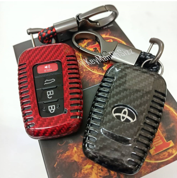 K17-เคสรีโมทรถ Toyota GR Sport Cross Camry Altis 2022 คาร์บอนไฟเบอร์แท้ T-Carbon และแผ่นใส TPU ปิดปุ่มกันรอย Top Product