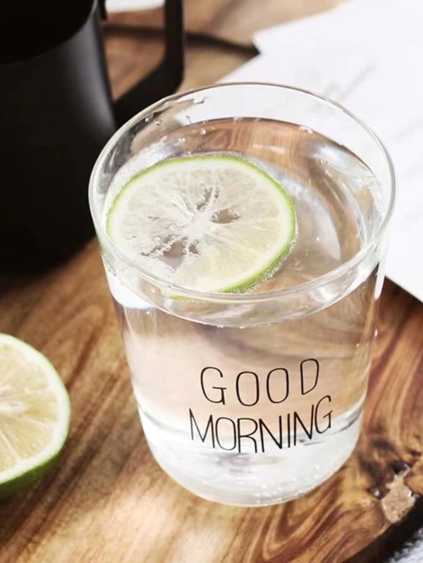 แก้วน้ำ กระจก มินิมอลลิสต์ โปร่งใส กราฟฟิค ตัวอักษร สำหรับ ครัว 1 ชิ้น  oo-14