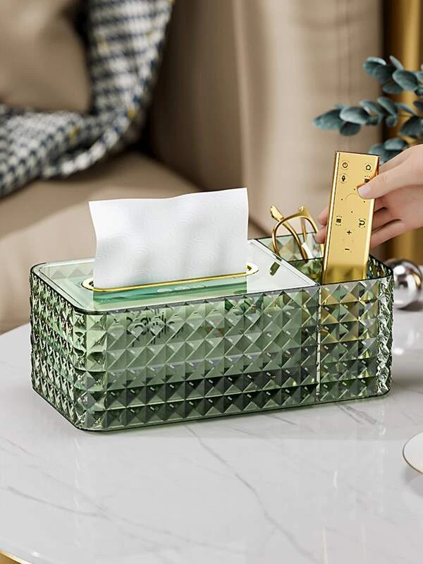 กล่องทิชชู่ ABS เนื้อเยื่อ จัดเก็บ รายละเอียด ทางเรขาคณิต สำหรับ บ้าน 1 ชิ้น  nn-35