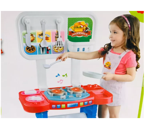 KID12-ชุดห้องครัว มีเสียง มีไฟ Household Kitchen play set ของเล่น ครัวจำลอง ของเล่นเด็ก Toys สร้างเสริมพัฒนาการเด็ก ของเล่นสำหรับเด็ก kidtoy