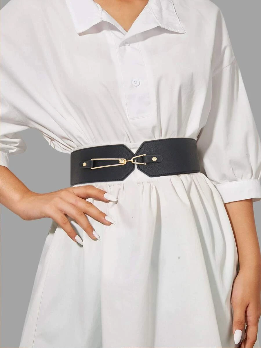 เข็มขัดยางยืด ปุ่มโลหะ  l-059