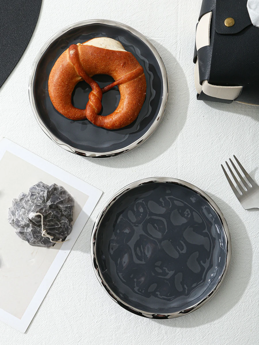 จาน 1 ชิ้น ทรงกลม มีเท็กซ์เจอร์ ff-21