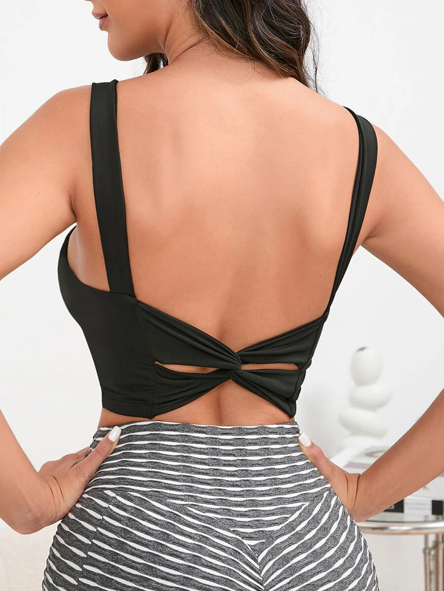 สปอร์ตบรา บิดเกลียว โชว์หลัง สีพื้น aa-33