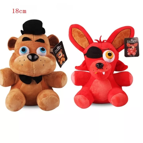 N41-2 ชิ้น/ล็อตfreddy Bear & FOXY Plush FIVE Nightsที่freddy's 4 FNAF freddy fazbear Bear & Fox FOXY Plushของเล่นตุ๊กตา