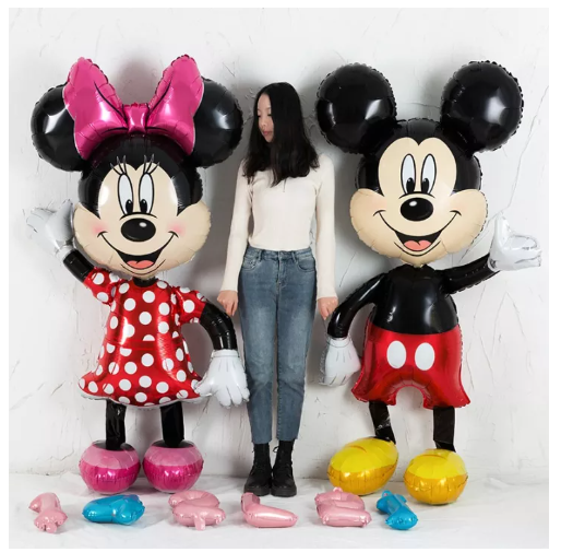 TOY04-112cm Giant MickeyMinnie Mouse Balloon Cartoon Foil Birthday Party Balloon children Birthday Party Decorations kids Gift