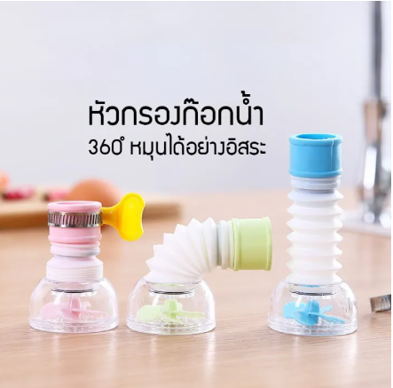 RC21-หัวกรองก๊อกน้ำสำหรับก๊อกน้ำในห้องครัว หัวฝักบัวอาบน้ําแบบพลาสติก ตัวกรองก๊อกน้ำหมุนได้ 360 ° สำหรับห้องครัว ห้องน้ำ