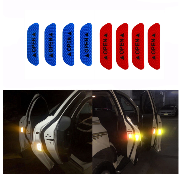 GX138-เทปสะท้อนแสงติดประตูรถยนต์ 4 ชิ้น / ชุด