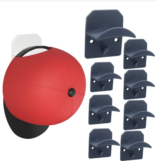 R85-ขายดี ใหม่ ชั้นวางหมวกเบสบอล แบบแขวนผนัง สไตล์โมเดิร์น พร้อมตะขอ สําหรับประตู 5 ชิ้น