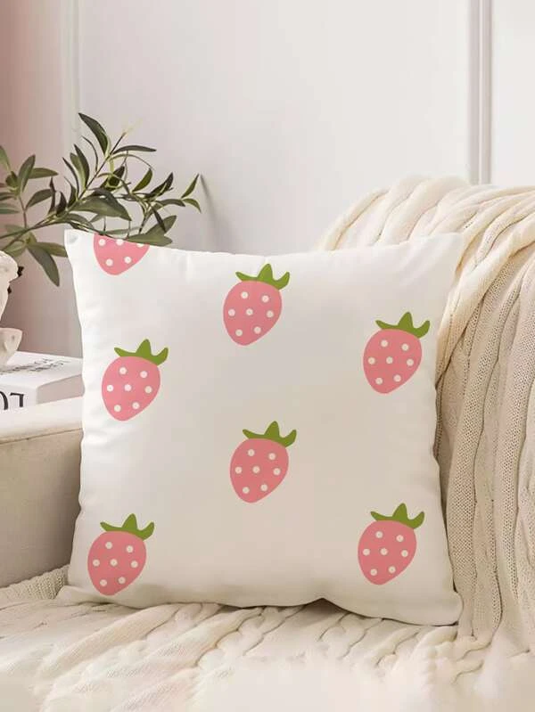 หมอนอิง ไม่มีฟิลเลอร์ ลาย สตรอว์เบอร์รี a-48