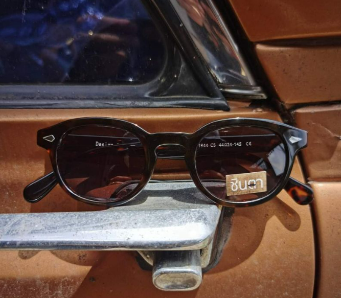 (ว#010) แว่นวินเทจ แว่นตากันแดด แว่นชินตา รุ่น Beary Tiger Sun กรอบสีน้ำตาล (กระ) ใช้เลนส์กันแดดคุณภาพดี แว่นโบราณ​ แว่นยุคเก่า​