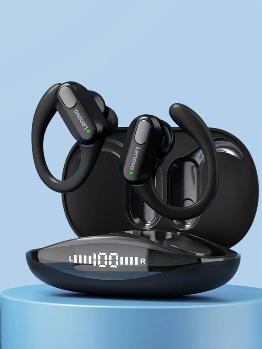 lenovo ชุดหูฟัง จอแสดงผล ดิจิตอล ไร้สาย 1 ชิ้น เหมาะกับ Bluetooth dd-56