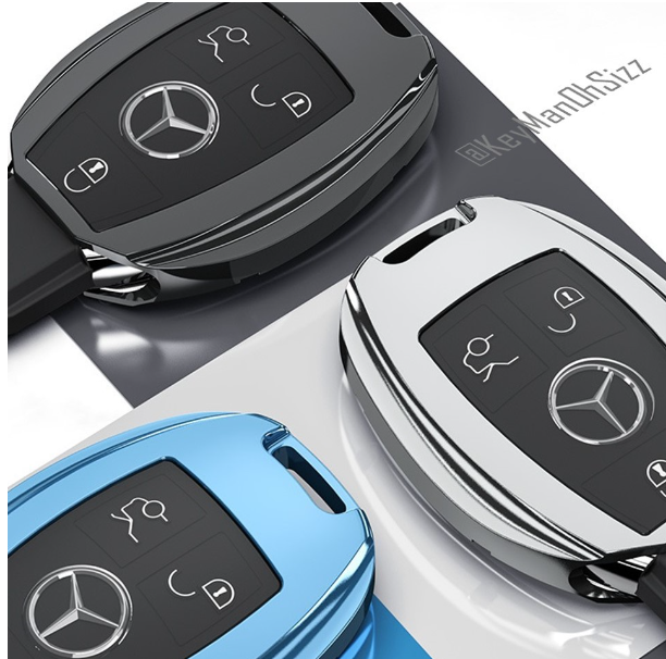K80-เคสรีโมทรถ โลหะอลูมินัมอัลลอยทรงน้ำเต้า Mercedes Benz 2021 แบบ 2 ชั้น Double-Layer Metal Aluminum Alloy Key Cover