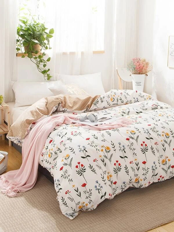 ผ้านวมพิมพ์ลายดอกไม้ไม่มีฟิลเลอร์ t-18