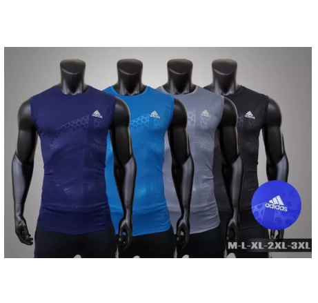 FJ28-เสื้อกีฬาคอกลมแขนกุด (รุ่น Adi77) พิมพ์ลาย เสื้อใส่วิ่ง เสื้อออกกำลังกายผู้ชาย ผู้หญิง