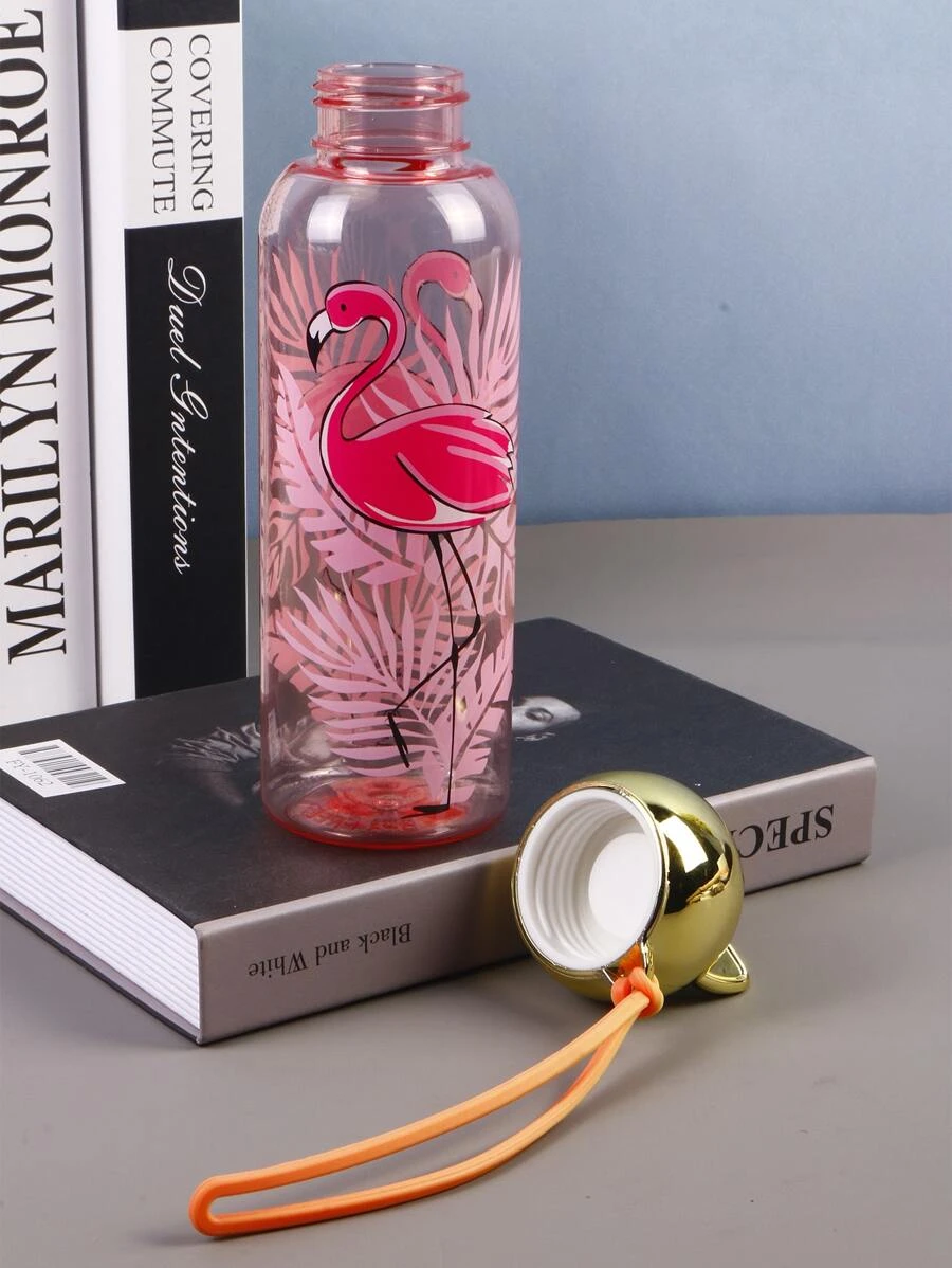 ขวดน้ำกีฬา น้ำ สร้างสรรค์ การ์ตูน ตกแต่ง หู ลาย นกฟลามิงโก พกพาได้ สำหรับ กลางแจ้ง 1 ชิ้น pp-82