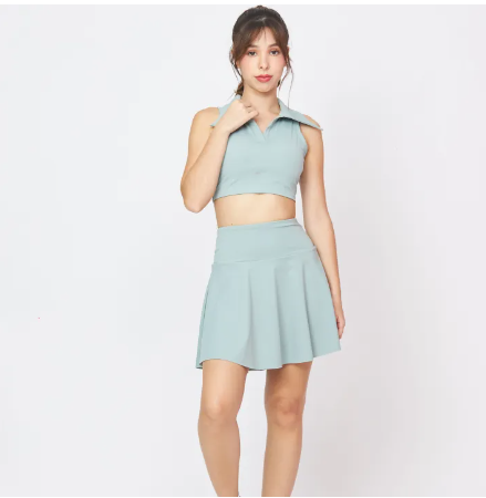 SF37-Luxeflex Sculpted Skirt (Monaco) - กระโปรงสั้นฟ้า / กางเกงซับใน กระโปรงออกกำลังกาย กระโปรงกีฬา เสื้อผ้ากีฬา