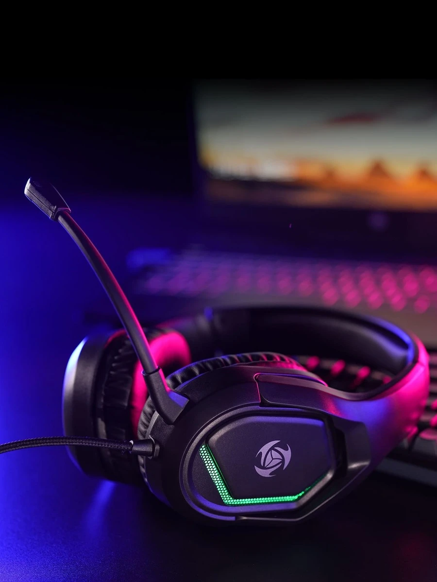 ไฟ LED ชุดหูฟังเกมมิ่งแบบมีสาย Wired Gaming Headset พร้อมไมโครโฟน  dd-71