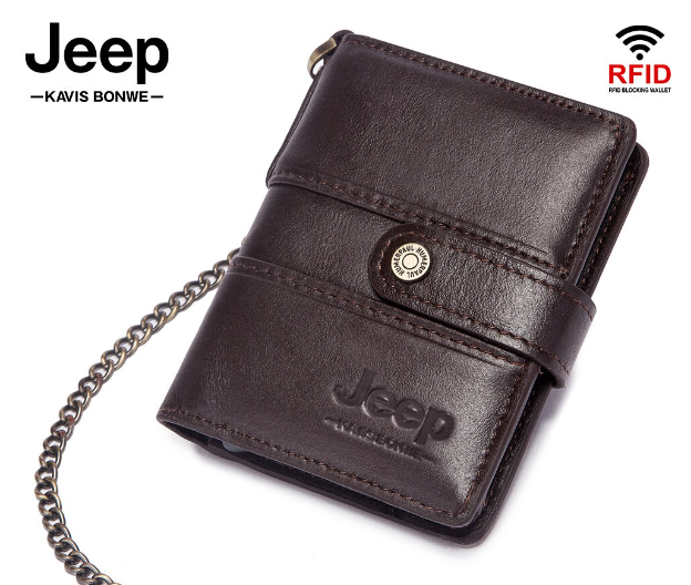 HU22-HUMERPAUL กระเป๋าสตางค์ หนังวัว และอลูมิเนียม ป้องกันรอย สามารถใส่บัตรเครดิตได้ สไตล์มินิมอล สําหรับผู้ชาย