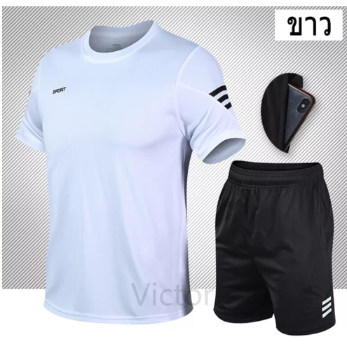 VIC39-ชุดสูทคุณภาพสูง สูทสองชิ้น กางเกงขาสั้น / แขนสั้น ชุดกีฬา / ชุดฟุตบอล / ชุดออกกำลังกาย / วิ่ง / ชุดฝึก สูทผู้ชาย [เตรียมจัดส่ง]