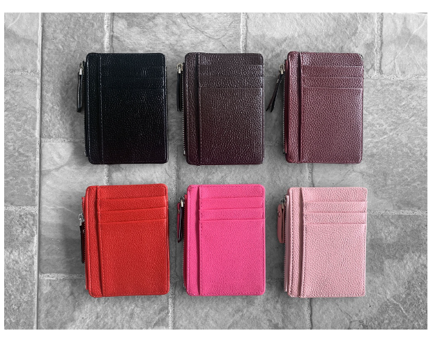 RAY12-กระเป๋าสตางค์ใบสั้น หนัง PU บางเฉียบ 9ช่อง ใส่บัตร ใส่เหรียญ จุได้เยอะ Silm wallet P-04