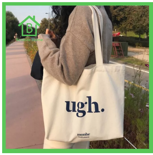 UTI100-Bestore Home ʕ•ᴥ•ʔ กระเป๋าผ้า กระเป๋าสะพาย กระเป๋าผ้าแคนวาส กระเป๋ามินิมอล ღกระเป๋าTote ღ