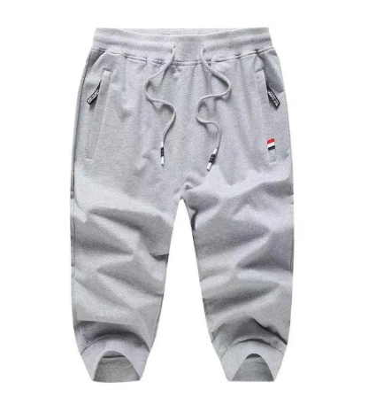 FJ85-กางเกงขาสั้นแถบเอวยืดถูกที่สุดใส่สบายกระเป๋าซิปผ้าคอตตอน 100%กางเกงขายาวทรงสปอร์ต