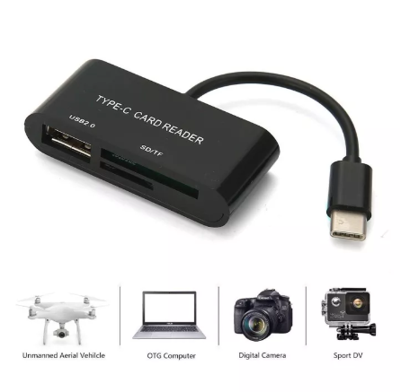 GE67-สาย แปลง Type C usb 3.1 USB-C OTG with hcard reader sd tf card
