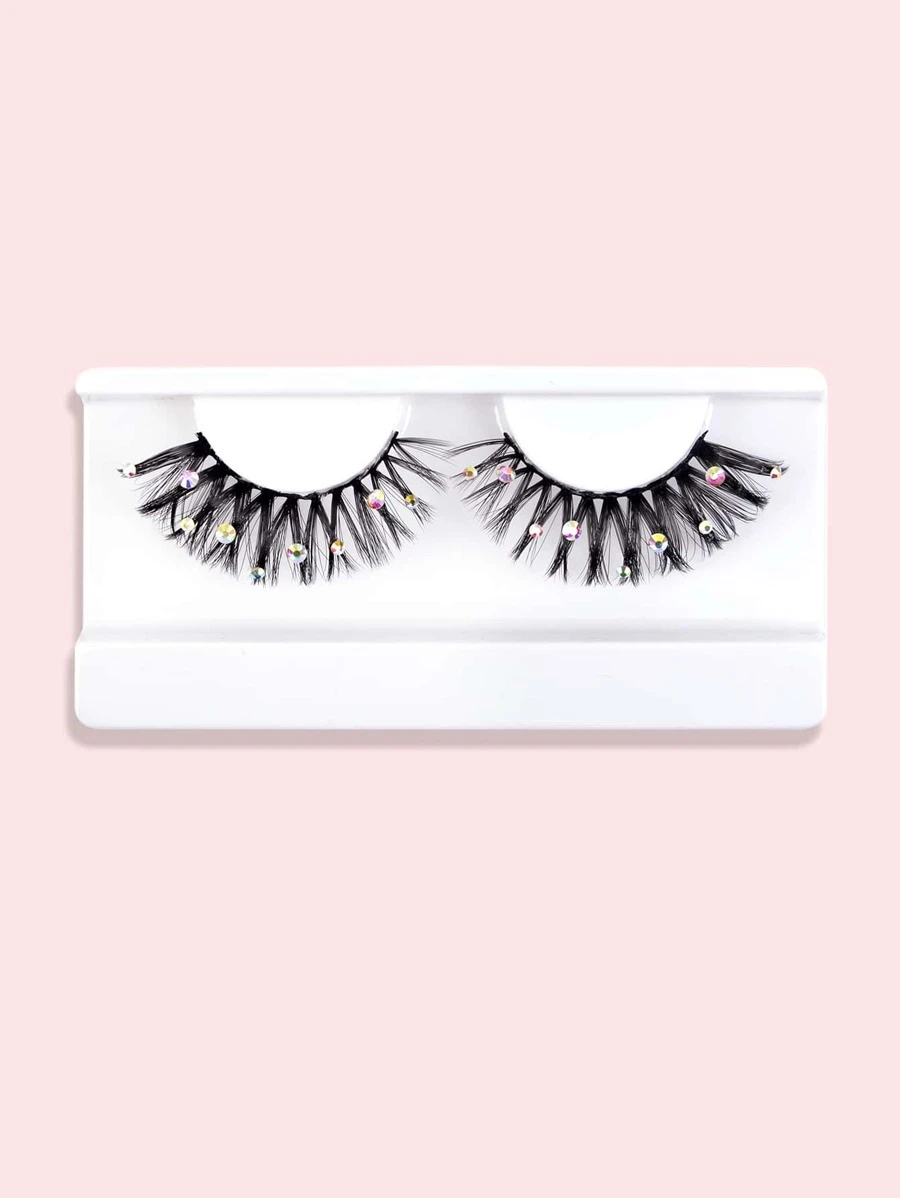 ขนตาปลอม ติดเพชร 1 คู่  g-88