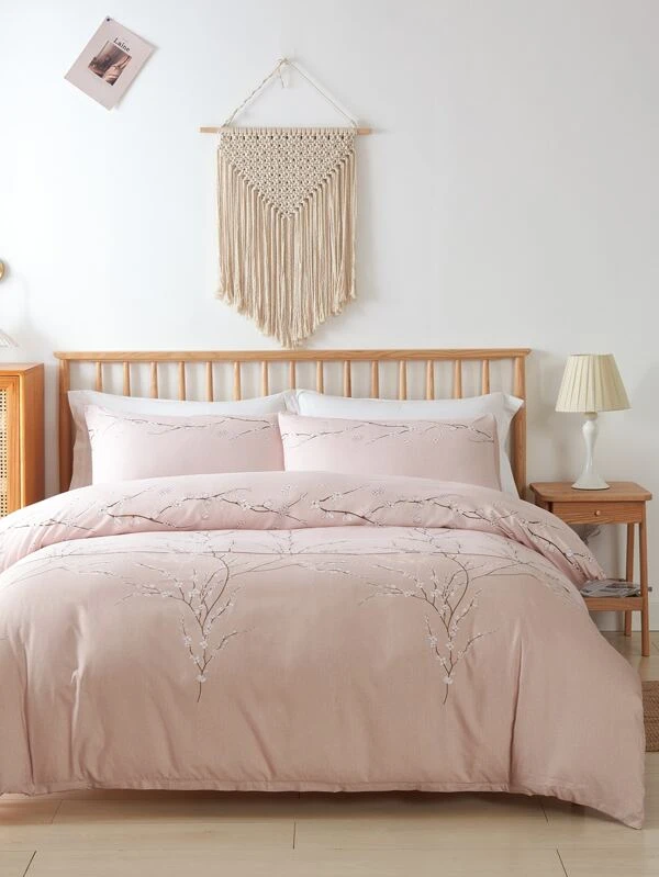 ชุดปลอกผ้านวม ไม่มีฟิลเลอร์ พิมพ์ ลายดอกไม้ t-24