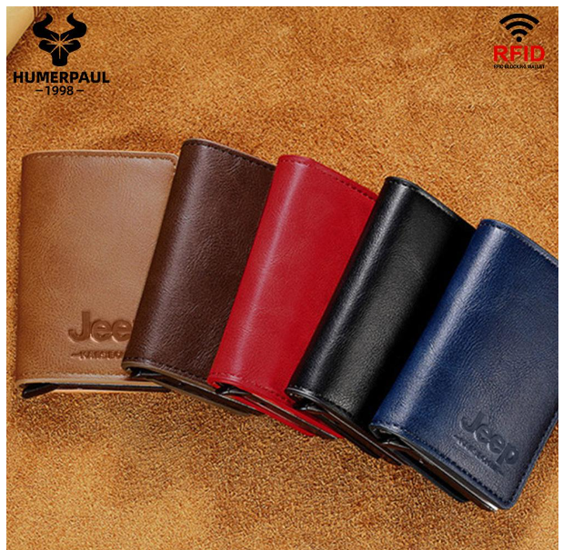 HU29-Humerpaul อลูมิเนียมโลหะขนาดเล็กกระเป๋าสตางค์สำหรับผู้ชายและผู้หญิง