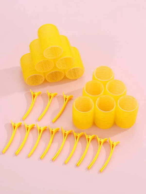 12 ชิ้น กิ๊บติดผม & 12 ชิ้น กาวในตัว ที่ม้วนผม  k-44